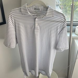 Peter Millar Summer Comfort Performance Jersey Polo, White/Blue Stripe